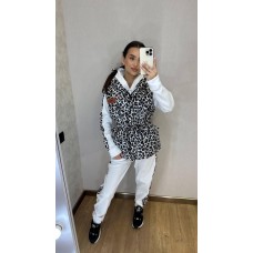 Костюм  тройка (жилет из плащевки+силикон+спортивный костюм) белый с белым