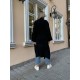 Удлиненный кардиган из мягкой пушистой пряжи черный