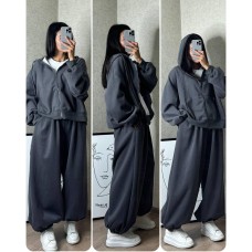 Костюм OVERSIZE: худи + джоггеры (трехнить на тонком флисе) графит