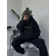 костюм трехнитка на флисе манжеты-рибана черный