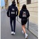 Женский худи с капюшоном+накатом по спинке из серии family look черный