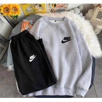 костюм Худи без капюшона+штаны меланж+черный