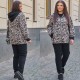 Костюм женский теплый (штаны+рубашка клетка) полар флис черно-беж