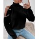 Свитер с цепочкой на плече черный