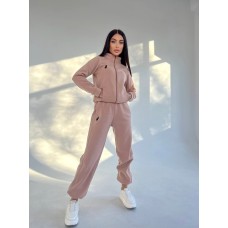 Спортивный костюм  дизайн трехнитка на флисе мокко