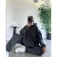 Теплый базовый костюм оверсайз (классические худи с капюшоном+джоггеры) графит