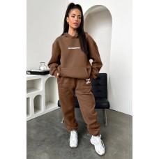 Спортивный костюм Оверсайз (худи с накатом+брюки манжета по низу на резинке) мокко