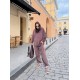 Спортивный костюм: Свободная кофта с глубоким капюшоном+Штаны с высокой посадкой шоколад