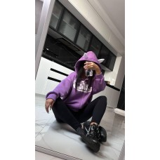 худи OVERSIZE с ушками фиолетовый