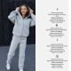 Теплый женский костюм Худи с двойным капюшоном и удобными карманами+джоггеры черный