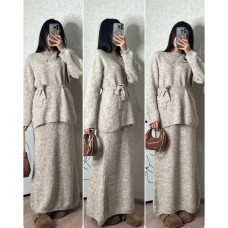 Ангоровый костюмчик (кофта+юбка) беж