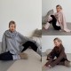 Костюм  на флисе (кофта свободного кроя из ангоры+хомут+гетры и лосины) мокко