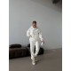 Спортивный базовый костюм (кофта с капюшоном+брюки) флис молочный
