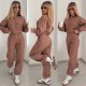 Спортивный костюм (кофта с воротником стойкой на молнии+брюки со стрелками+низ на резинке) мокко