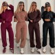 Спортивный костюм (кофта с воротником стойкой на молнии+брюки со стрелками+низ на резинке) бордо