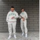 Женский костюм - худи и брюки оверсайз из серии Family look серый