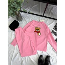 Удобный Костюм Мишка (кофта+штаны) розовый