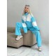 Спортивный костюм: кофта на затяжке снизу+штаны голубой