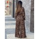 Женственный костюм (свободные брюки+рубашка) в леопардовый принт
