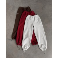 Спортивные брюки из двухнитки по низу на кулиске бордо