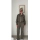 Теплый костюм с контрастным кантом (кофта на молнии+брюки прямого кроя) хаки