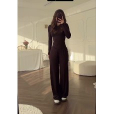 Костюм из микродайвинга тройка (свободные брюки+футболка с длинным+коротким рукавом+) шоколад