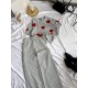 Удобный костюм футболка с сердечками+штаны (двунитка) меланж