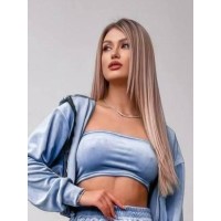 Велюровый топ на резинке голубой