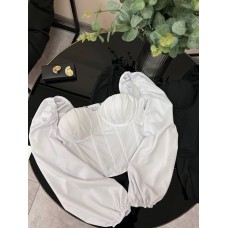 Базовый Топ с чашками (На спинке есть змейка) белый
