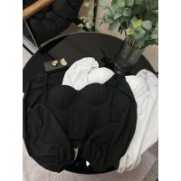 Базовый Топ с чашками (На спинке есть змейка) черный