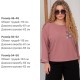 Кофточка с камнями с вставками цветного кармашка+полоски по спинке терракот