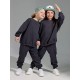 Утепленный детский костюм Oversize унисекс трехнитка на флисе графит