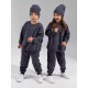 Утепленный детский костюм Oversize унисекс трехнитка на флисе графит