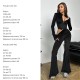 Костюм Кофта корсетного кроя с прорезями для пальчика+Брюки-клеш беж
