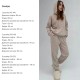 Ангоровый костюм (кофта с капюшоном+штаны) бежевый