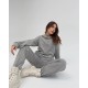 Ангоровый костюм (кофта с капюшоном+штаны) серый