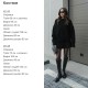 Трикотажный костюм из ангоры (свитер+мини юбка талия на резинке) черный