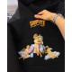 Теплый костюм трехнитка на флисе с капюшоном+накатом черный