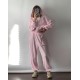 Костюм свободного кроя кофта+штаны из мягкого флиса розовый