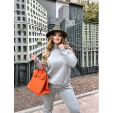 Костюм прогулочный свитер+брюки ангора серый