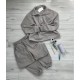 Теплый костюм для повседневной жизни (кофта с воротником стойкой на молнии+брюки с карманами) серый