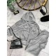 Теплый плюшевый костюм (кофта с капюшоном+блестящей бабочкой+брюки с резинкой по низу) серый