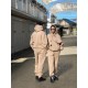 Женский костюм из серии Family style (кофта с капюшоном+брюки низ на манжете с резинкой) бежевый