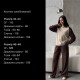 Костюм для прогулки в сочетании джинсового коттона+трикотажа (кофта+свободные брюки) голубой+бежевый