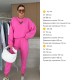 Трикотажный костюм из двунитки (кофта с акцентным сердечком+брюки низ на резинке) бежевый