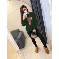 Молодежный костюм (кофта с круглой горловиной+накатом+лосины) бутылка
