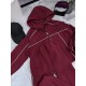 Прогулочный теплый костюм с кантом (кофта на змейке с капюшоном+свободные брюки) бордо