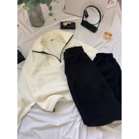 Практичный повседневный костюм (худи+штаны) черный