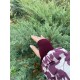 Зимняя куртка из принтованной плащевки по низу кулиска с фиксаторами+капюшон бургунди