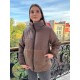 Теплая зимняя куртка Тедди на молнии с карманами шоколад